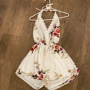 Romwe Flower Romper
